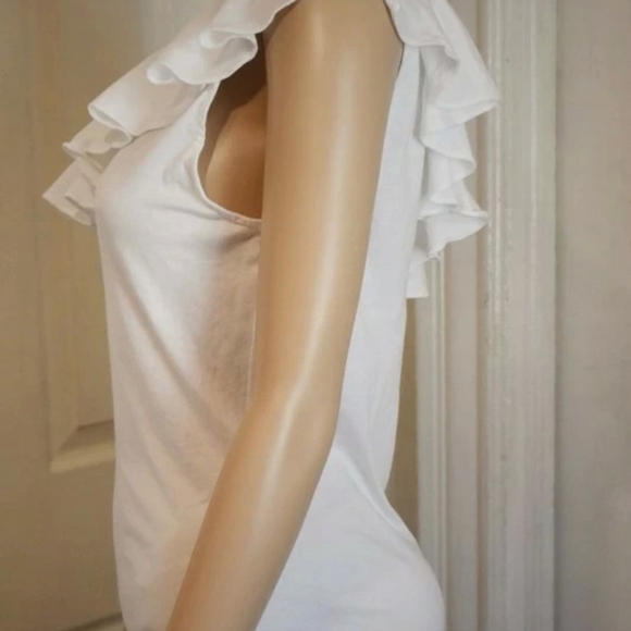 NEW! Lauren by RL {White One-Shoulder Ruffle Top} - M - Picture 5 of 6